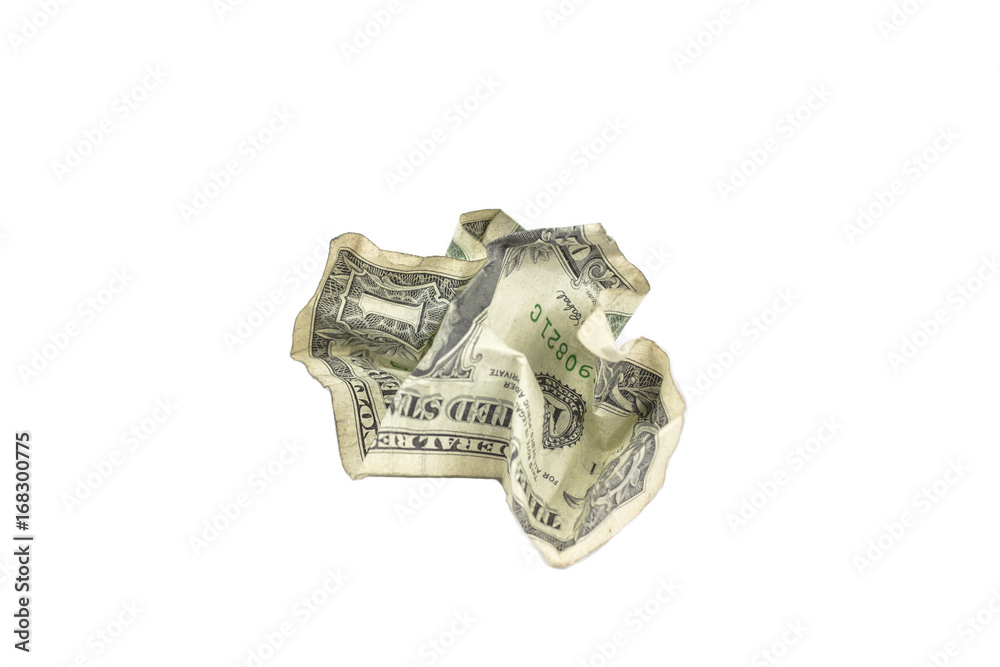 Cumpled dollar bill Cumpled dollar bill