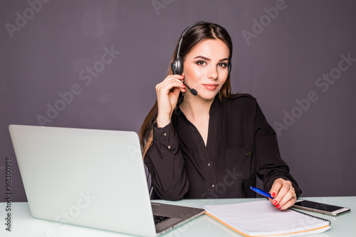 Personal assistant in the business. Hot helpline worker. business woman in office.