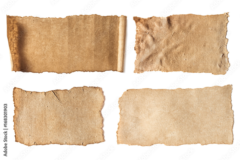 various blank ancient papers