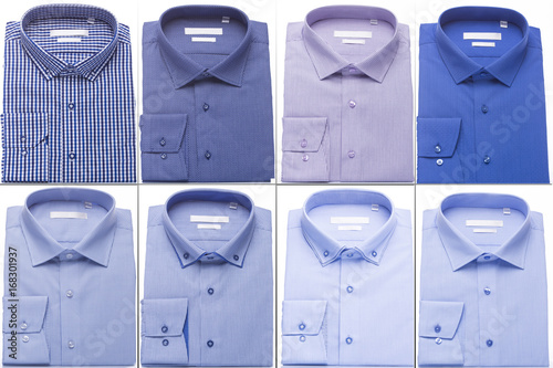 Eight men's shirts. Collage