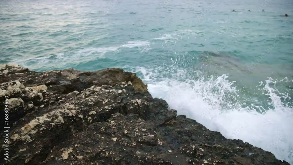 Waves on the shores of Croatian island slow motion from 120fps Waves on the shores of Croatian island slow motion from 120fps
