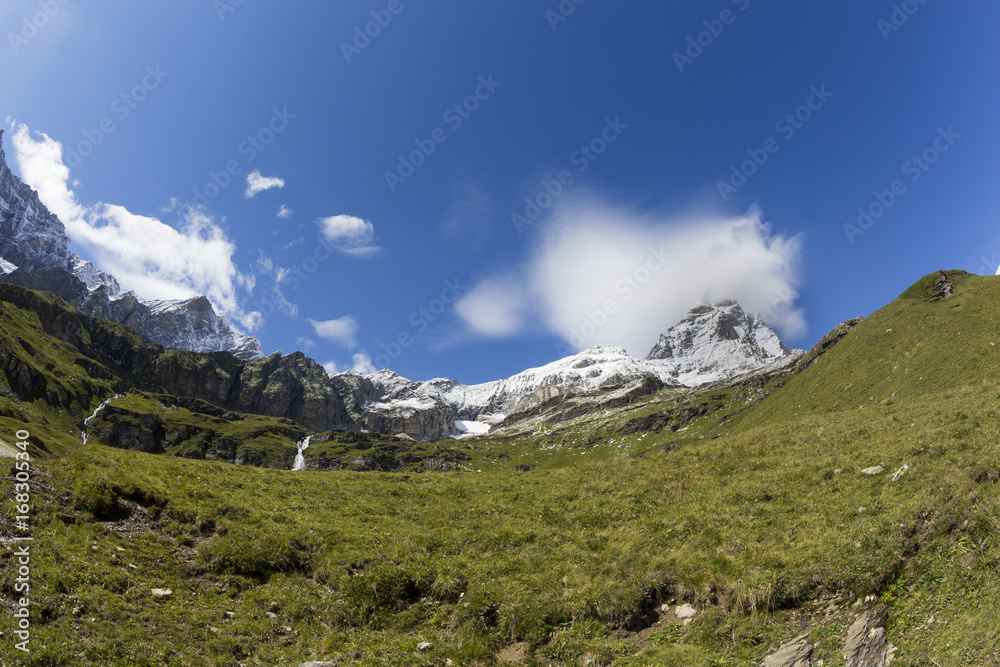 The south face of the Matterhorn/Cervino from the track to the Rifugio Duca degli Abruzzi all'Oriond/Refuge Duc des Abruzzes à l'Oriondé