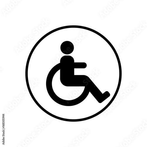 disabled person restroom sign isolated vector, transparent