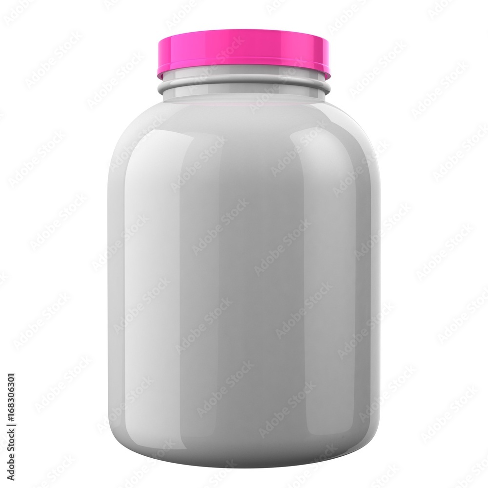 White Protien Bottle with Pink Cap White Protien Bottle with Pink Cap