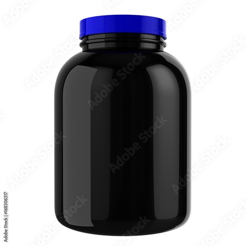 Black Protien Bottle with Blue Cap