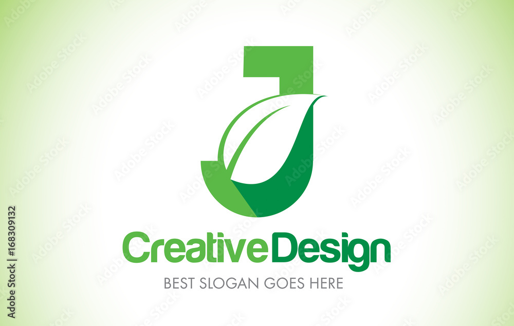 J Green Leaf Letter Design Logo. Eco Bio Leaf Letter Icon Illustration Logo. J Green Leaf Letter Design Logo. Eco Bio Leaf Letter Icon Illustration Logo.