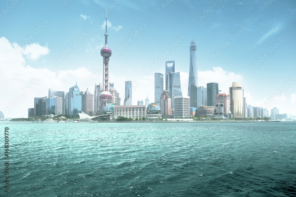 Shanghai skyline in sunny day, China