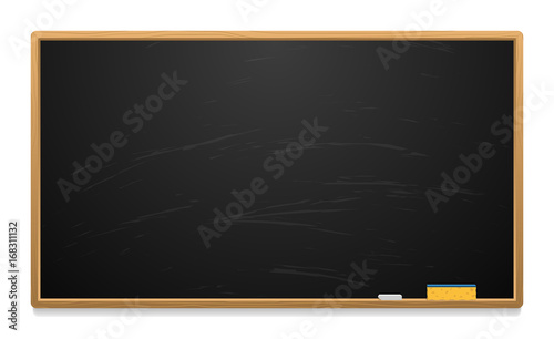 Clean school board with chalk and sponge