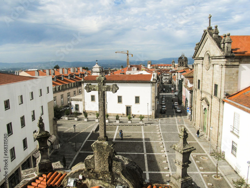 Cityscape of Braga viewed from the top of Nossa Senhora da Torre Chapel