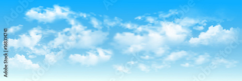 Background with clouds on blue sky. Blue Sky vector