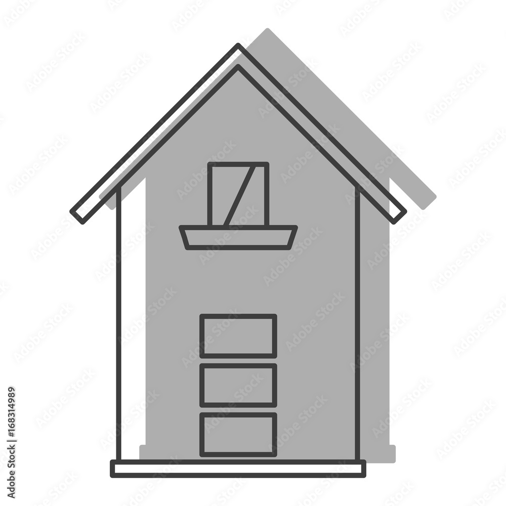 Grey house doodle icon vector illustration for design and web isolated on white background Grey house doodle icon vector illustration for design and web isolated on white background