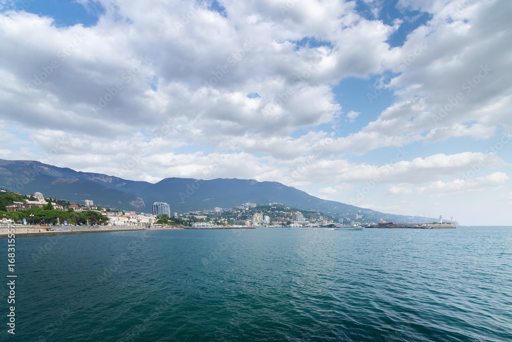 Yalta embankment Crimea bright daytime landscape journey the Crimea