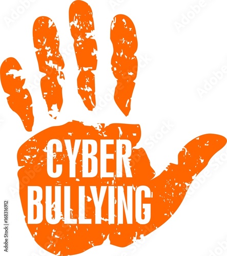 Stop cyber bullying hand