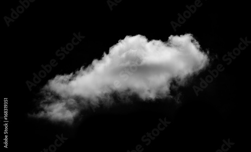 White cloud isolated black background