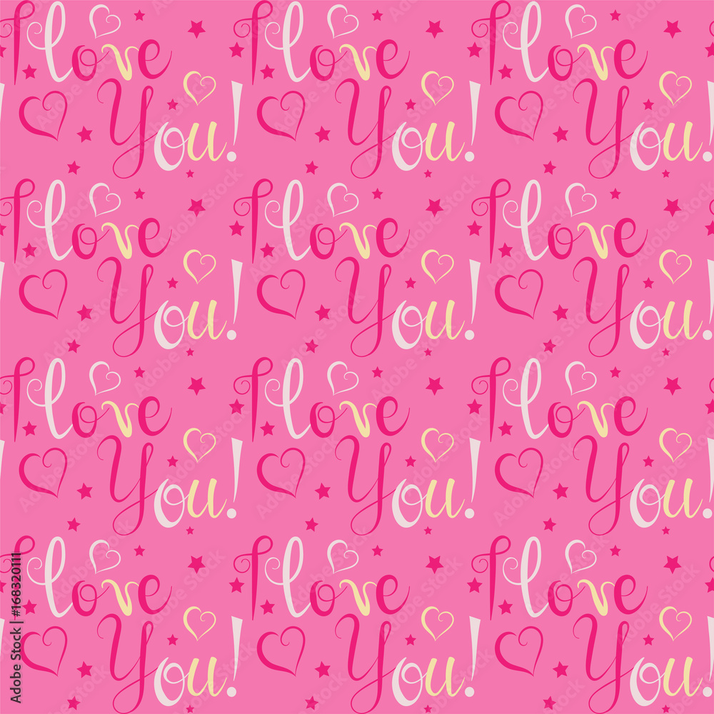 I love you, seamless pattern