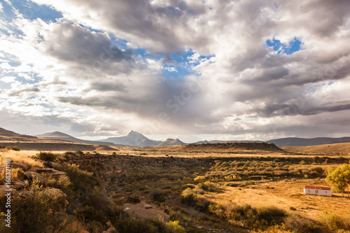 Clouds form over the landscape in the Karoo, South Africa.