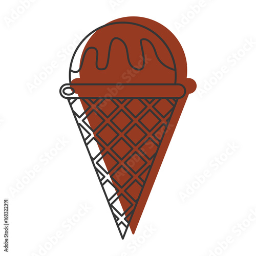 Chocolate ice cream doodle icons set vector illustration for design and web isolated