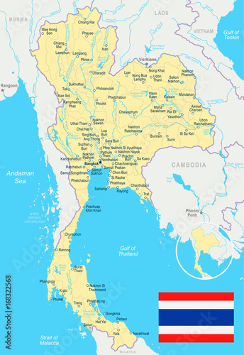 Thailand - map and flag illustration