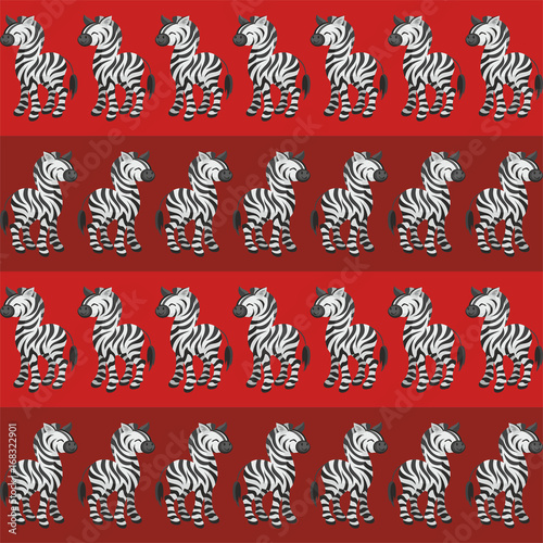 Children’s seamless pattern with the image of cute African animals in cartoon style. Vector background.