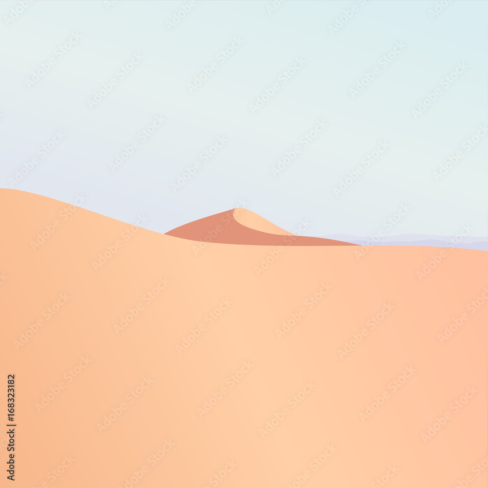 Colored minimalistic desert landscape illustration vector background 