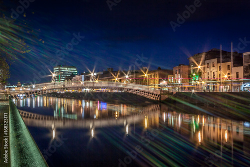 Long Exposure of the Ha penny Bridge in Dublin  Ireland