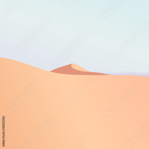 Colored minimalistic desert landscape illustration vector background 