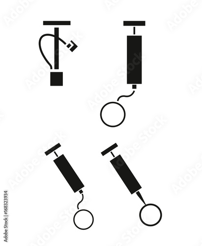 Icon vector of air pump, solid illustration for operating instructions, pictogram isolated.