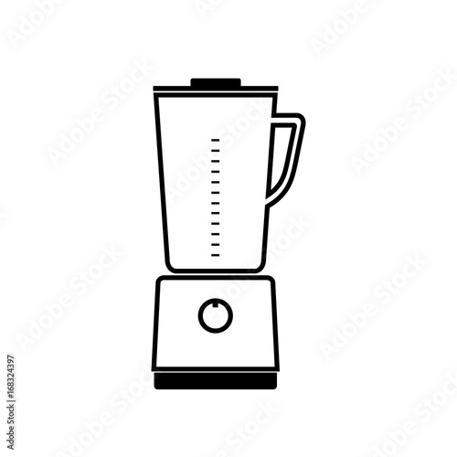 Vector icon kitchen stationary blender for mixing and grinding food and preparing smoothies on a white background. Home Appliances