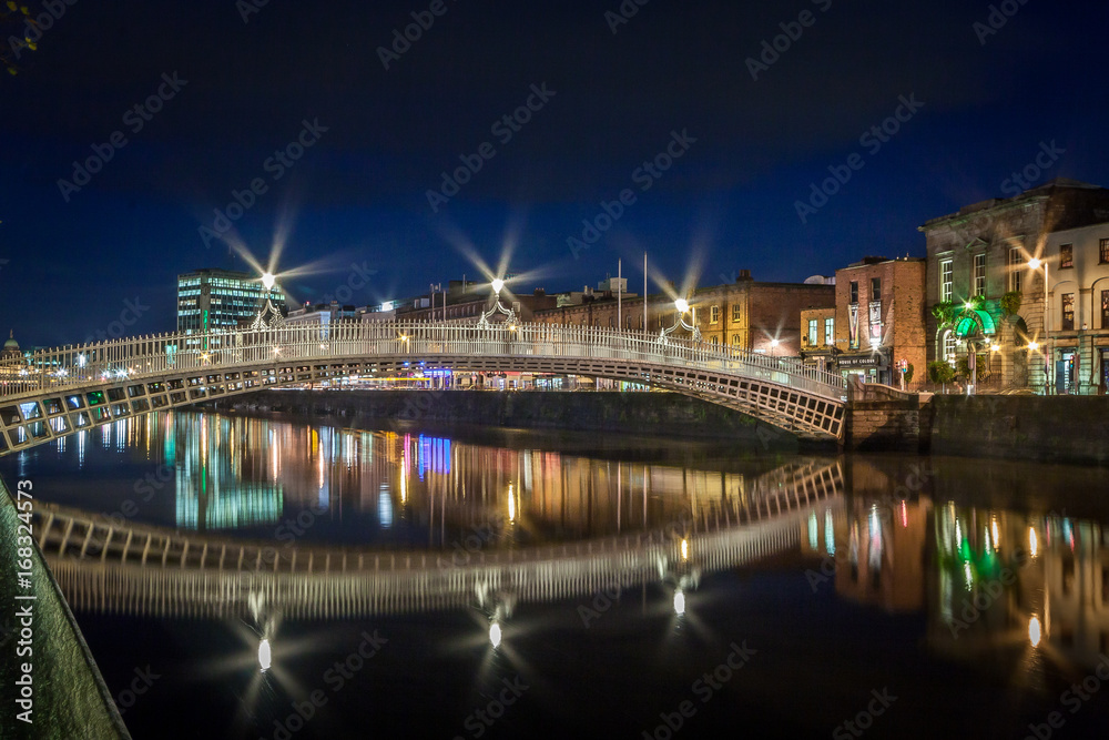 Long Exposure of the Ha'penny Bridge in Dublin, Ireland