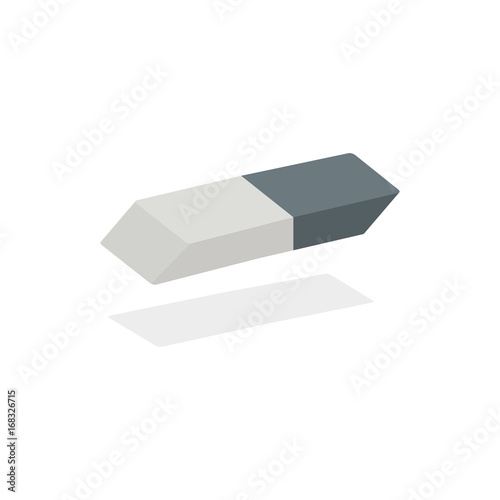 White eraser with blue wrapper vector on isolated white background