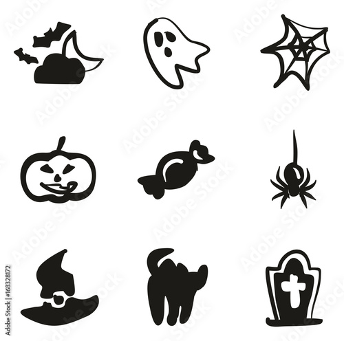 Halloween Icons Freehand Fill