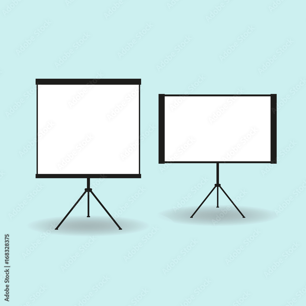 Projection screen or board presentation flat icon set. Vector illustration. Projection screen or board presentation flat icon set. Vector illustration.