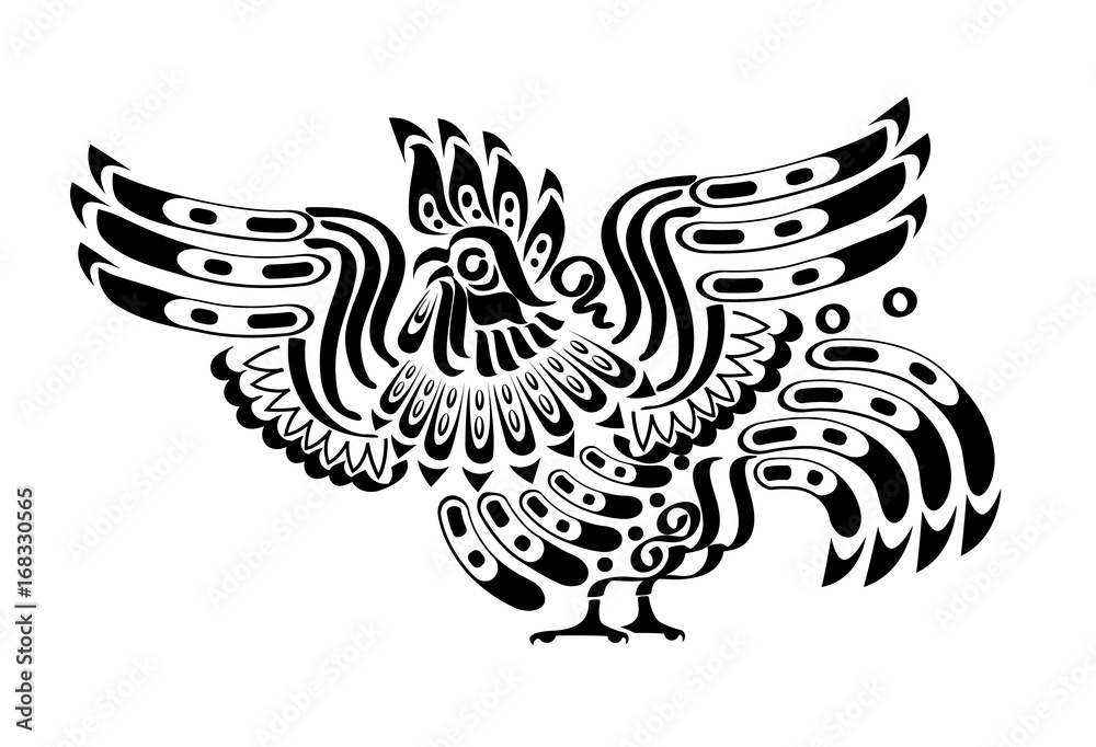 Fototapeta premium Rooster silhouette. Vector illustration.