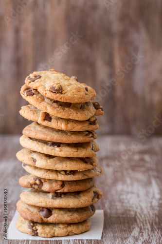 Tall Stack of Chocolate Chip Cookies