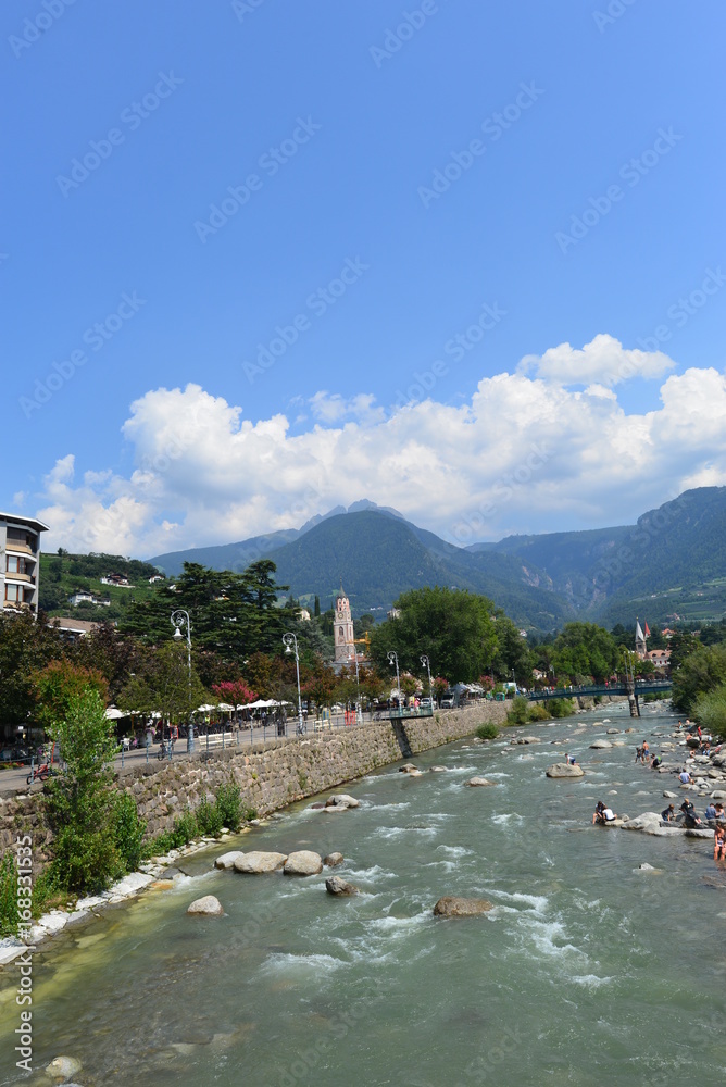 Fluss Passer, Promenade in Meran - Südtirol