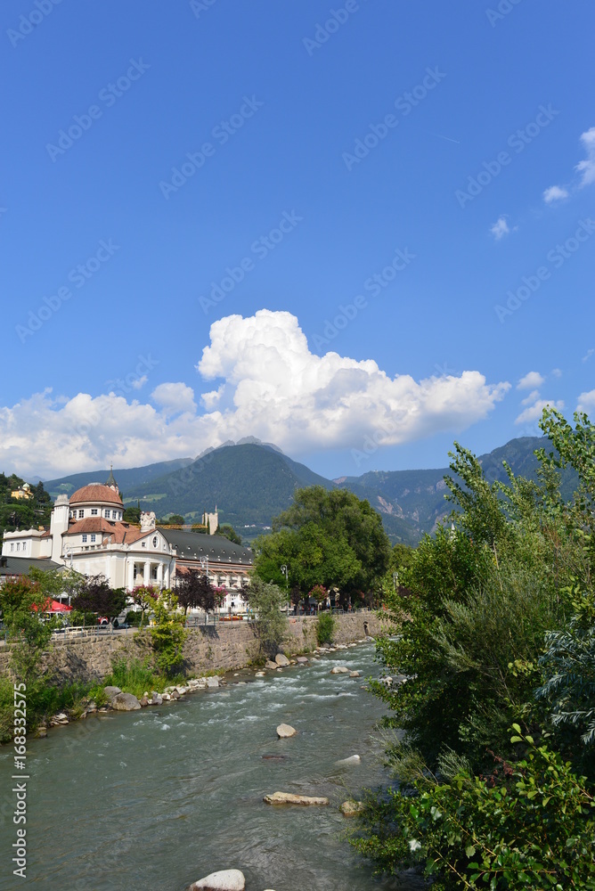 Fluss Passer, Promenade in Meran - Südtirol 