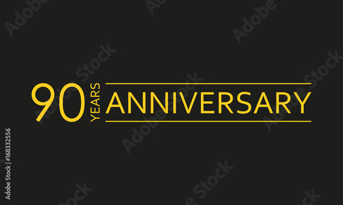 90 years anniversary emblem. Anniversary icon or label. 90 years celebration and congratulation design element. Vector illustration.