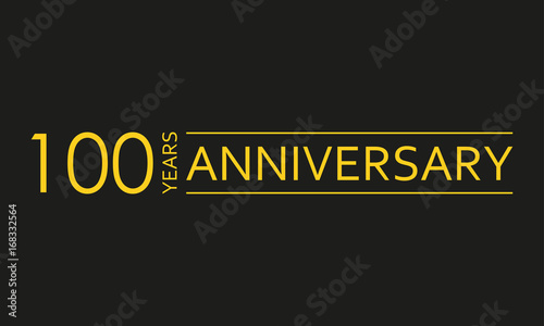 100 years anniversary emblem. Anniversary icon or label. 100 years celebration and congratulation design element. Vector illustration.