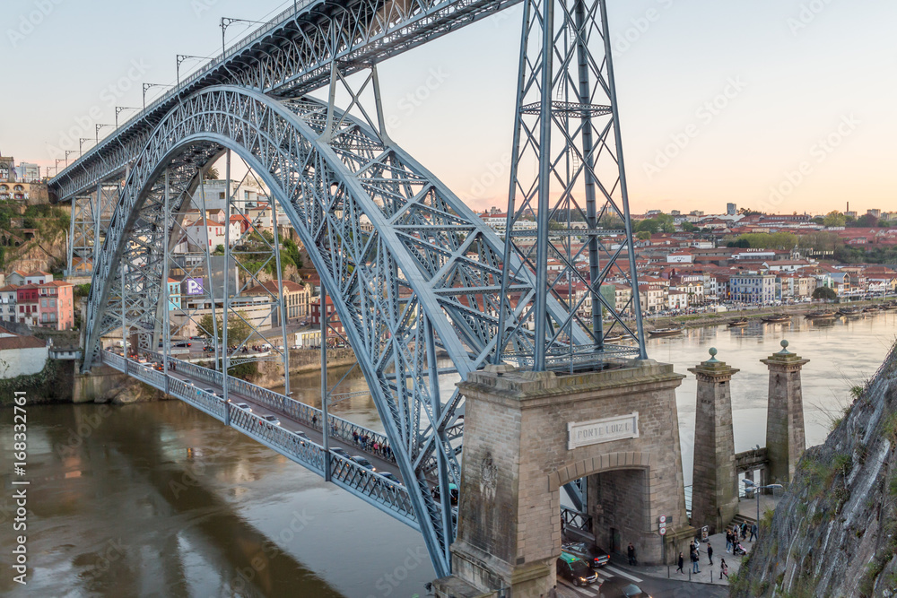 Fototapeta premium Oporto D. Luis Bridge over the Douro River.