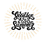 Vector illustration of Goodbye Summer text. Goodbye summer lettering vector. 