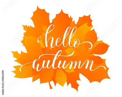 Vector lifestyle lettering hello autumn