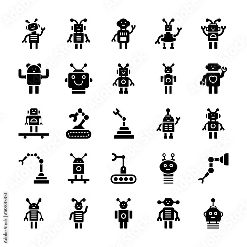 Fototapeta Robotics Solid Icons