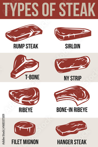 steaks set vector