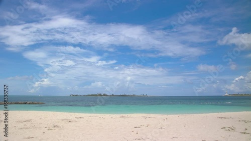 Nassau Bahamas Saunders Beach Wide Shot Featuring Vibrant Natural Colors on a Sunny Day in the Bahamian Capital photo