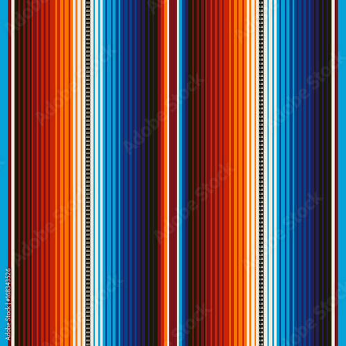 Mexican Blanket Stripes Seamless Vector Pattern. Background for Cinco de Mayo Party Decor or Mexican Food Restaurant Menu.