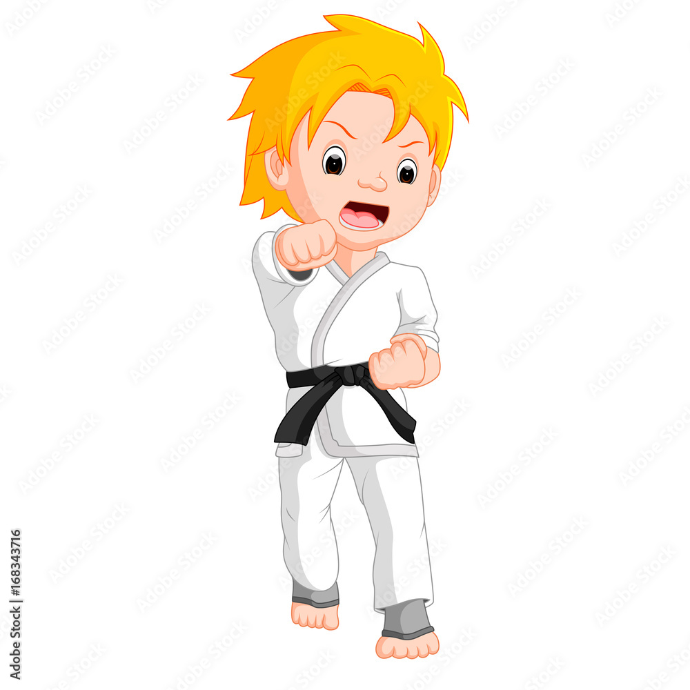 Boy Karate Player cartoon