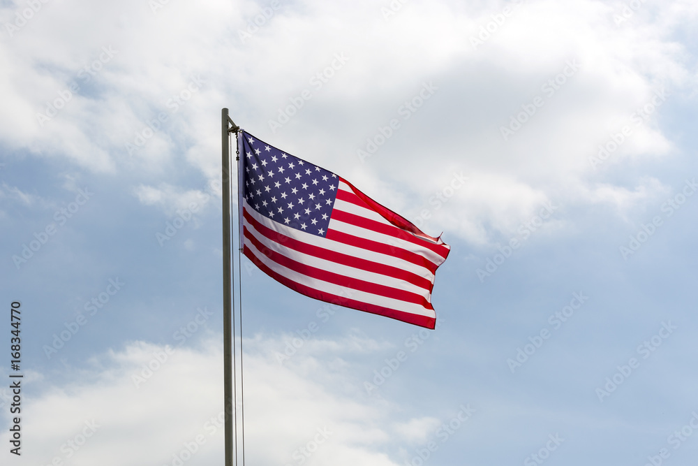 Flag of United States on a flagpole