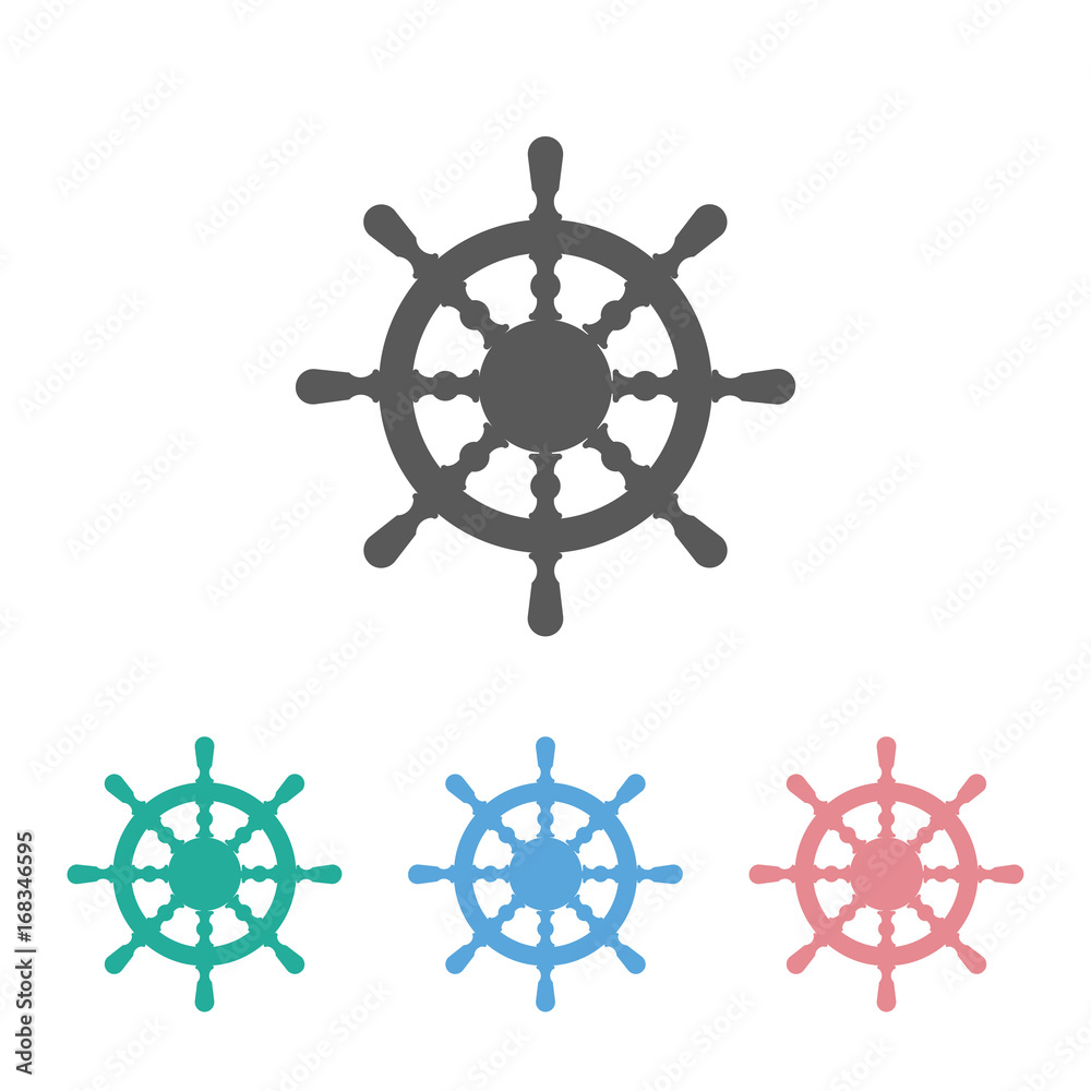 Obraz premium ship steering wheel icon