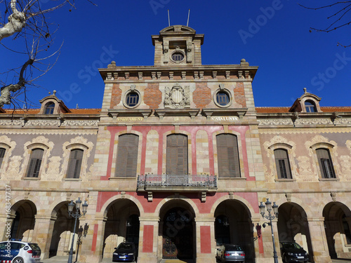 Entrance to the Parliament of Catalonia Building, Barcelona photo