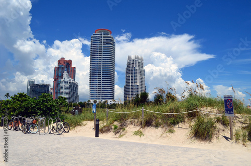 South Beach luxury condo towers overlooking the beach and ocean at south pointe Park in Miami Beach,Florida © Wimbledon